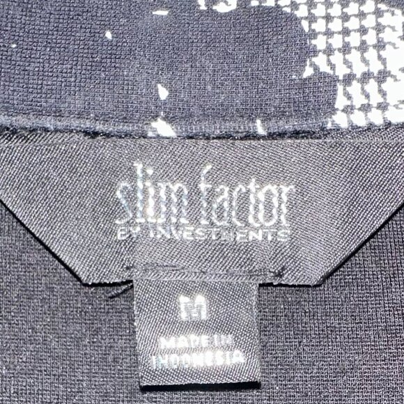 Slim Factor by Investments - Black and White Floral Lace Blazer Size M - Picture 7 of 11